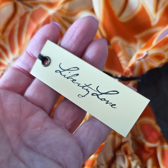NWT Liberty Love Orange Floral Kimono Says 3X But Measures A Large - Picture 5 of 9